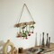 Uniquewise 15" Natural Wooden Log Hanging Wall Decor - Rustic Farmhouse Accent for Entryway Living Room Kitchen Boho Interiors and Cozy Spaces Ideal for Displaying Fairy Lights & Small Fabrics, White